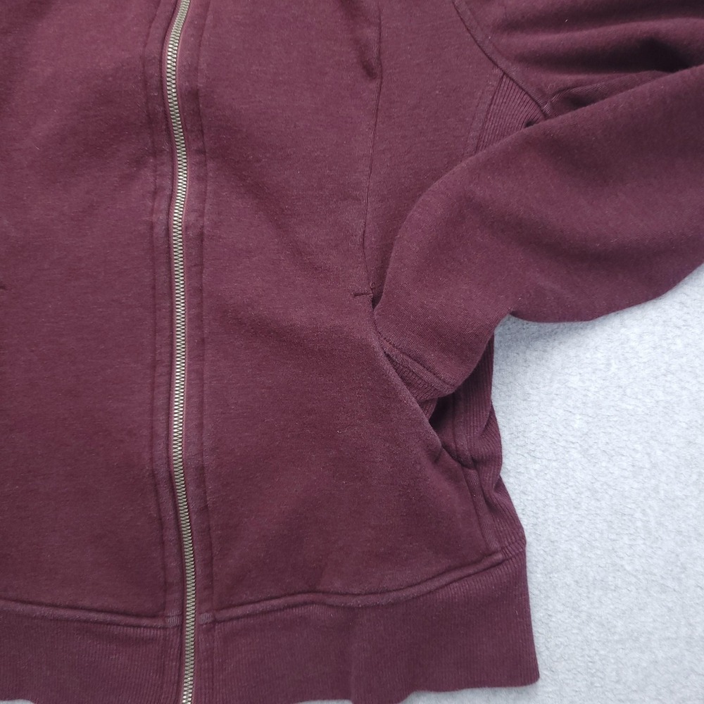 Lululemon Scuba Hoodie Womens 8 Red‎ Full Zip Fleece Long Sleeve Athleisure - Picture 3 of 10